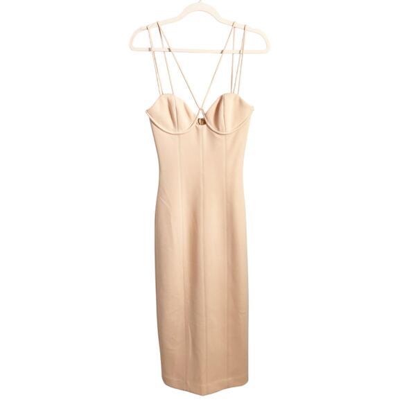 MISHA Kai Midi Dress NWT Pink Shell Nude Size 2 - Picture 2 of 8